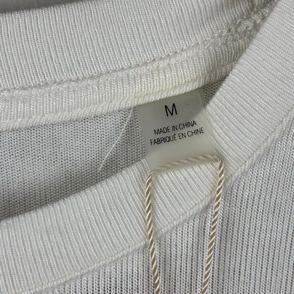 NWT Elie Tahari Long White Star Top Sz M Lace Sleeves Modal Stretch Body Cotton - Picture 5 of 11